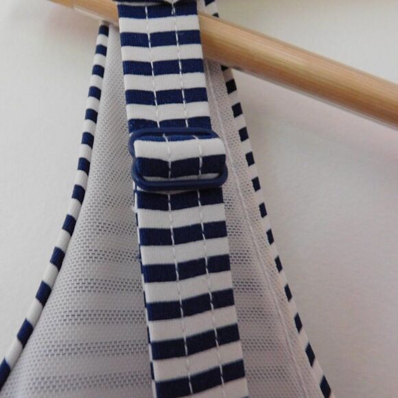 Womens Niptuck Swimsuit One Piece 10 Striped Navy Blue Slimming Multi Fit Cup - Picture 3 of 6